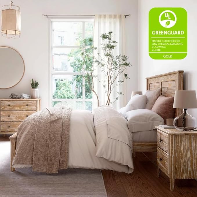 Grain Wood Furniture Greenport Solid Wood Platform Bed, Full Size, Brushed Driftwood