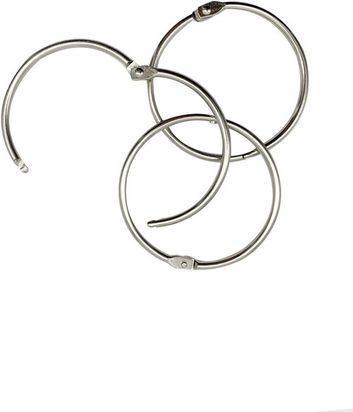 KTOJOY 2-Inch Loose Leaf Binder Book Rings - Metal Nickel Plated for Keys & Index Cards | 15 Pack, Silver