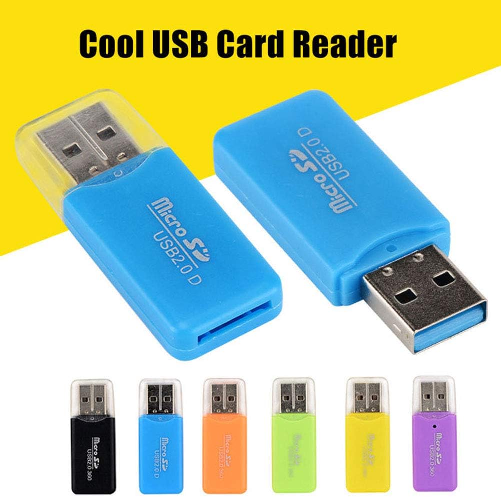 VizGiz Micro SD Card Reader - 6 Pack USB 2.0 Adapter for Android, PC, Mac & More | Compact Design