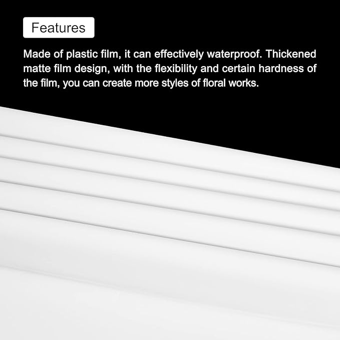 MECCANIXITY 20 Pcs Double Sided Color Flower Wrapping Paper White+Gold 22.8"x22.8" Waterproof for Florist Bouquet Supplies, DIY Crafts, Gift Box Packaging
