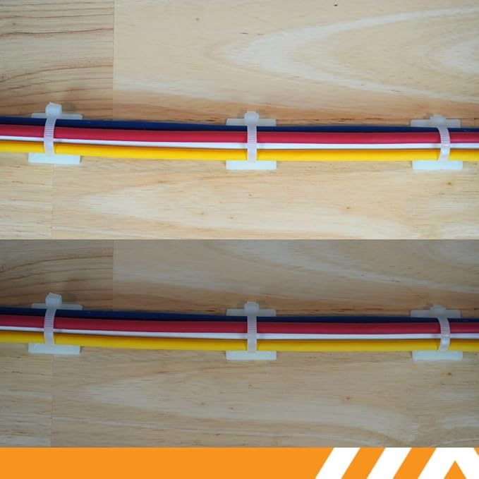 GTSE 100 Pack Of White/Clear Screw Mounts, Zip Ties Up To 0.2" Wide, Saddle Type Zip Tie Anchors