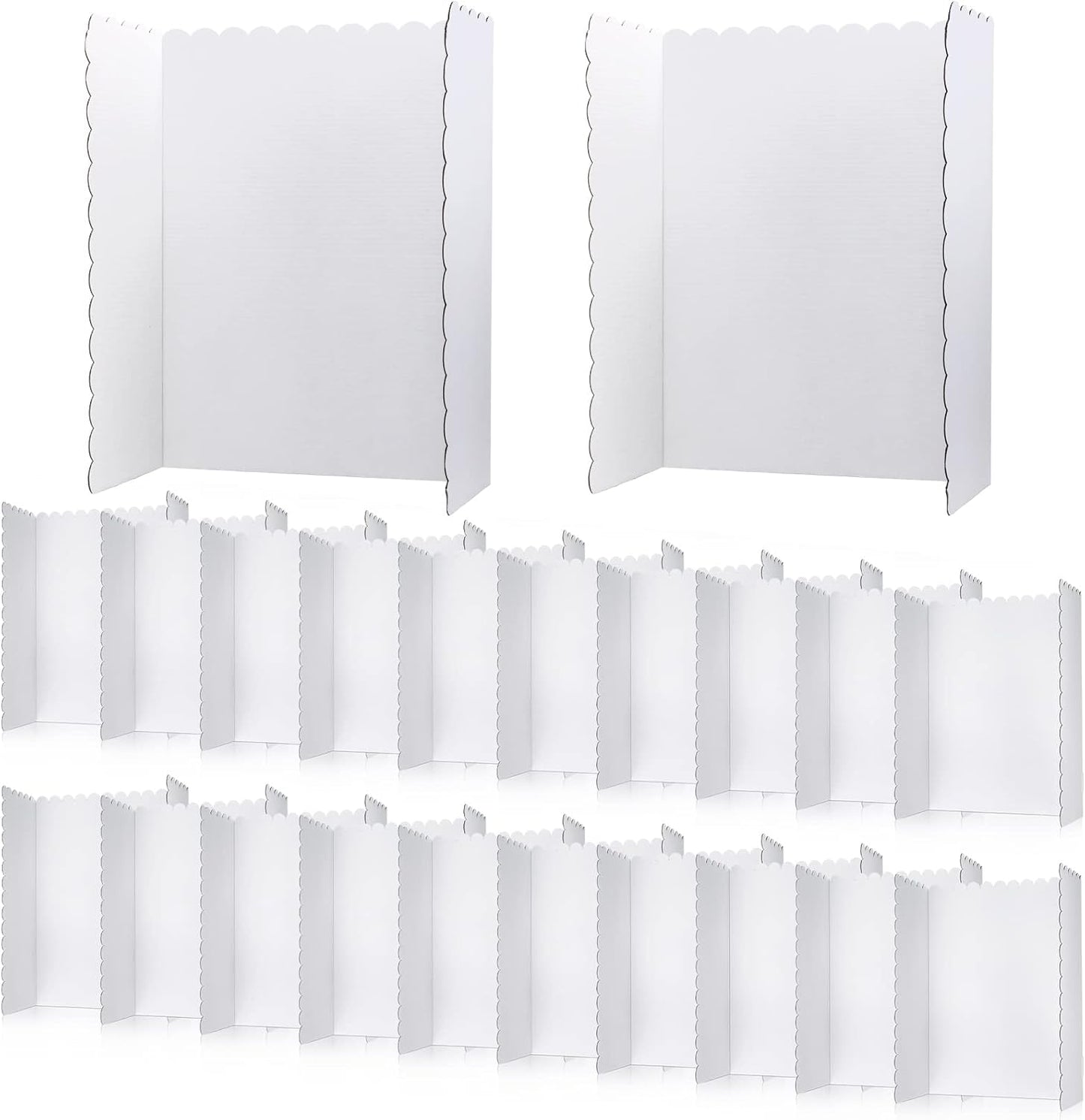 Trifold Poster Display Boards - 24 Pcs White 24 x 36 Inch for Science Fair & Photo Exhibitions