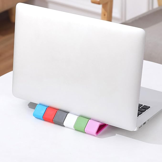 Ywmsfl 2Pcs Lightweight Portable Laptop Stand Small Cooling Slip Silicone Tilting Pad Small Tablet Ergonomic Stand for Typing