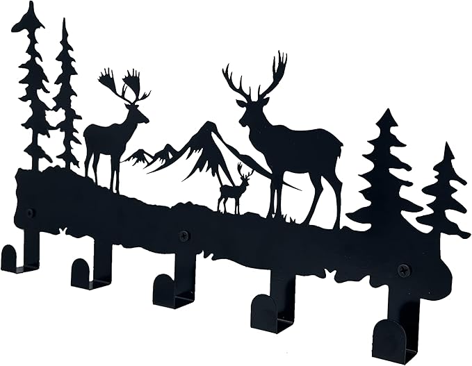 ZORISE Metal Deer Hooks - Moose Design Wall Art Decor and Key Hanger, Clothes, Hat, and Backpack Rack, Home Decor for Entryway, Hallway, Office, Kitchen, and Living Room
