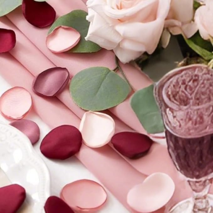 200Pcs Premium Silk Rose Petals Artificial - Large Realistic Scatter Petals for Romantic Wedding Centerpieces, Aisle & Table Decor with Gift Box
