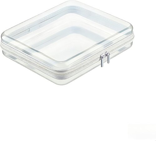 Clear Zipper Hard Pouch - Transparent Plastic Storage Case for Travel & Desk Organization | 5.1 x 3.3 x 2 Inches