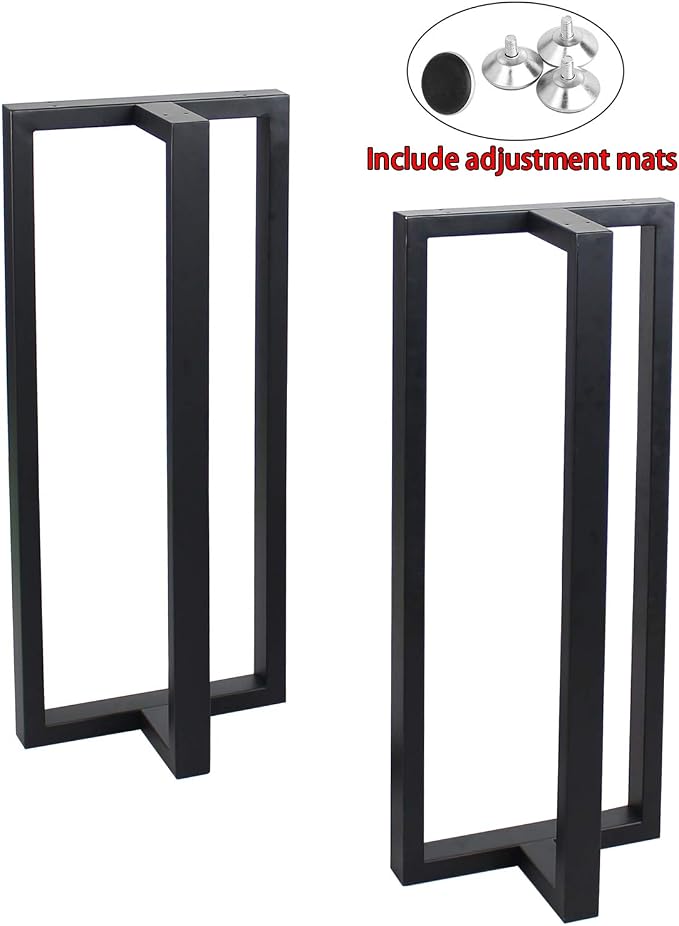 MBQQ Furniture Legs 35”Height 15”Wide Rustic Decory T Shape Table Legs,Heavy Duty Metal Desk Legs,Dining Table Legs,Industrial Modern, DIY Iron Bench Legs