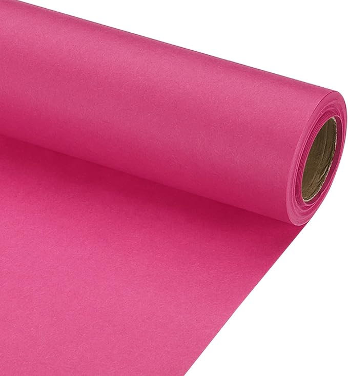 PATIKIL Wrapping Paper, 15" x 300"(25') 70 GSM Craft Paper Roll Kraft Packing Paper for Poster Bulletin Board, Gift Wrapping, Dark Pink