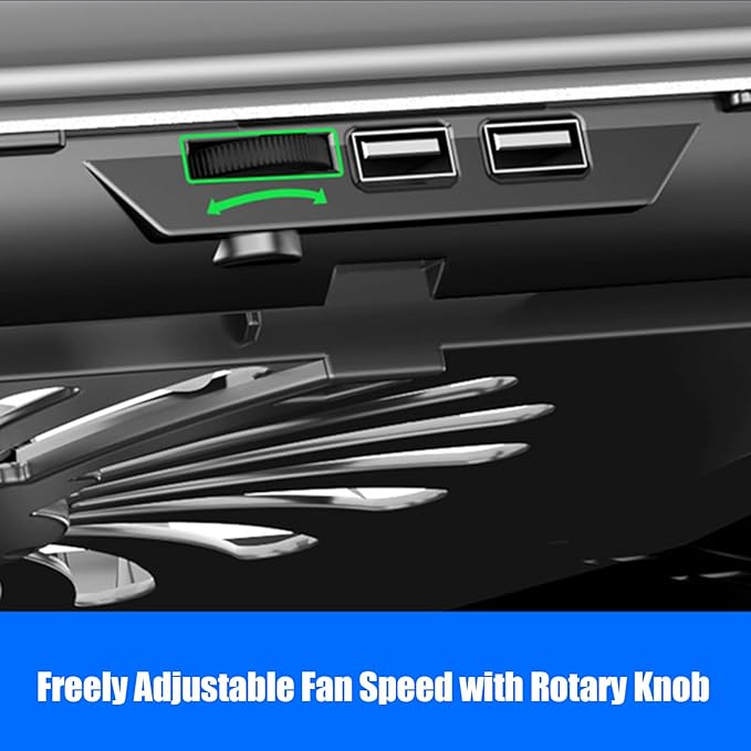 Adjustable Laptop Fan Stand, 35x26x2.3cm Aluminum Alloy Quiet Cooler Riser, Computer, Laptop, Keyboard, Phone, Tablet, Book, Desk, Home, Dorm, Office