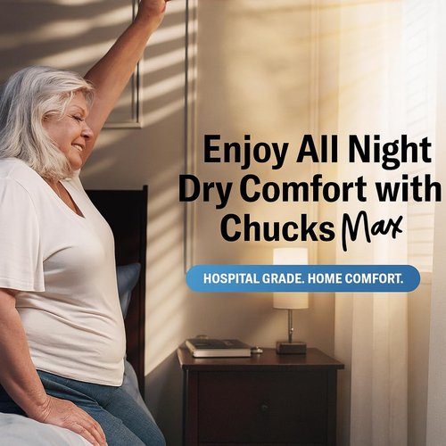 Chucks® MAX Disposable Adult Bed Pads - Breathable Incontinence Underpads | XXX-Large 36" x 36" - Heavy Duty 10X Absorbency (20 Count)