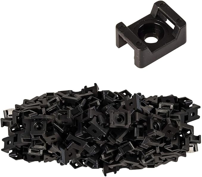GTSE 18,000 Full Carton Of Black Screw Mounts, Zip Ties Up To 0.2" Wide, Saddle Type Zip Tie Anchors