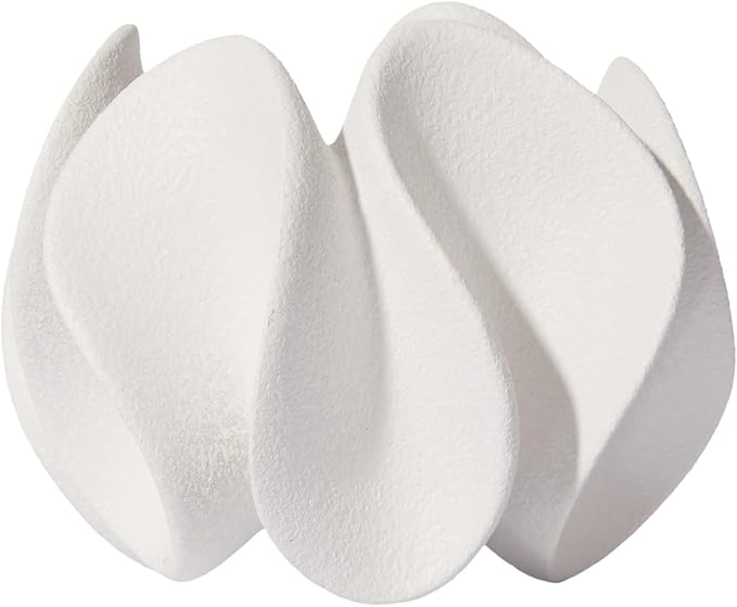 DN DECONATION Abstract Home Decor Living Room Coffee Table Decor, Modern White Textured Art Statue, Resin Sculpture for Bookshelf Desk Bedroom Office Wedding Gift for Men