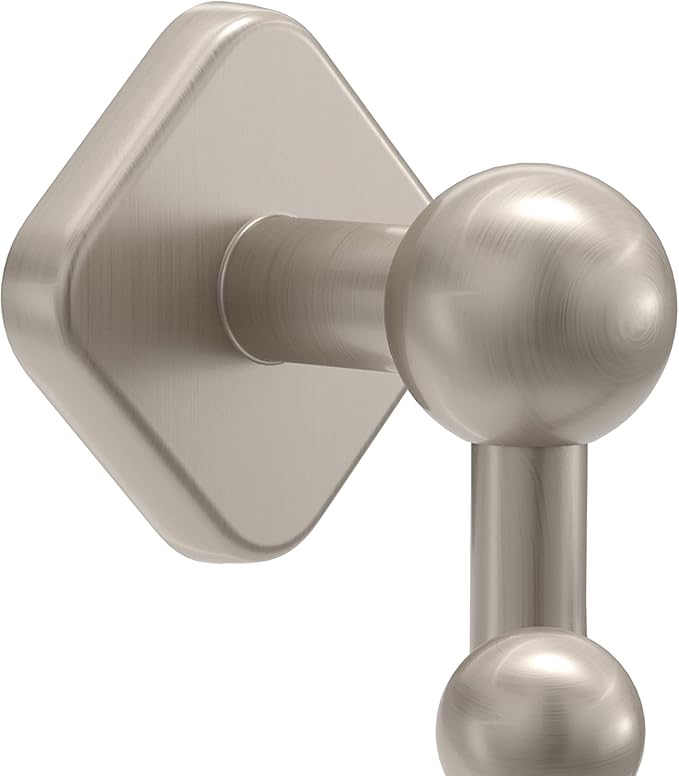 Franklin Brass Gainesville (1-Pack) Towel Hooks Satin Nickel Double Bathroom J Hooks Wall Mounted for Robes & Towels Hand Towel Hook Holder Kitchen, Bathroom Accessories GNV35-SN