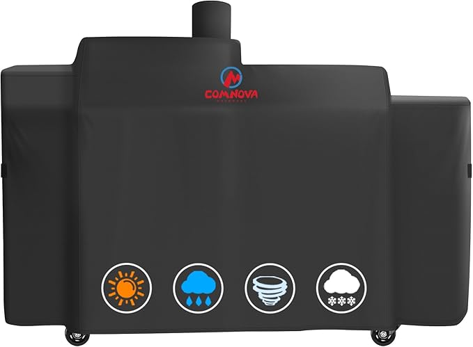 Comnova Grill Cover for Pit Boss KC Combo - Premium Wood Pellet Smoker Cover for Pitboss Waterproof & Heavy Duty, 600D Pellet BBQ Cover for Pit Boss KC Combo Platinum Series Grill