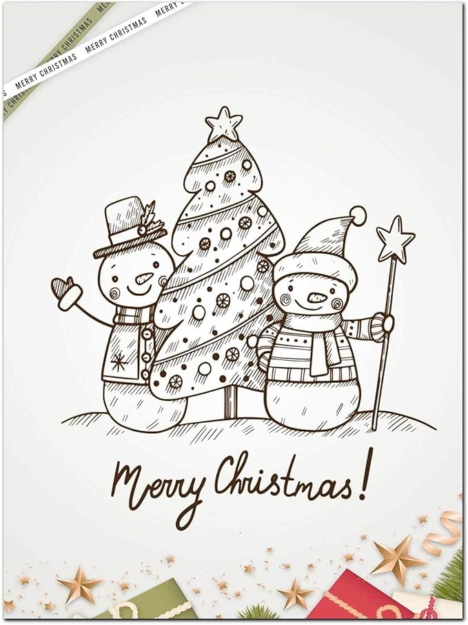 DUGUTUL Premium Festive Christmas Stationery Set Spread Holiday Joy, 48 Sheets, 8.5 x 11 Inches, 100gsm, Perfect for Personalized Gifts and Add Holiday Magic to Your Messages (F)