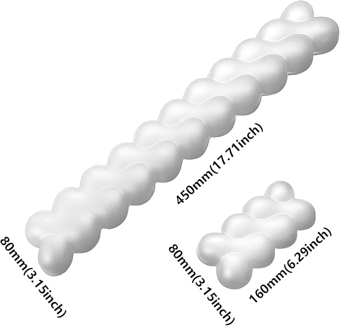 Wrist Rest for Keyboard and Mouse, Upgrade Enlarge Mouse Pad Wrist Rest, Ergonomic Memory Foam, Non-Slip Base for Computer Gaming & Office Work, 2 Piece Set, Clouds White (17.71x3.15+6.29x3.15 inch)