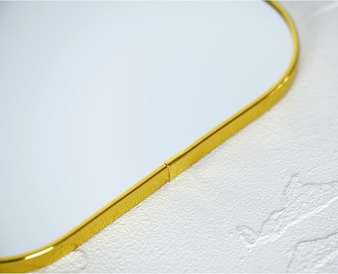 Gold Rectangular Wall Mirror, 15.6x9.2 Inch Modern Decorative Wall Mirror, Suitable for Bathrooms, Hallways, Entryways, and Other Spaces(15.6x9.2 inch) (Gold)