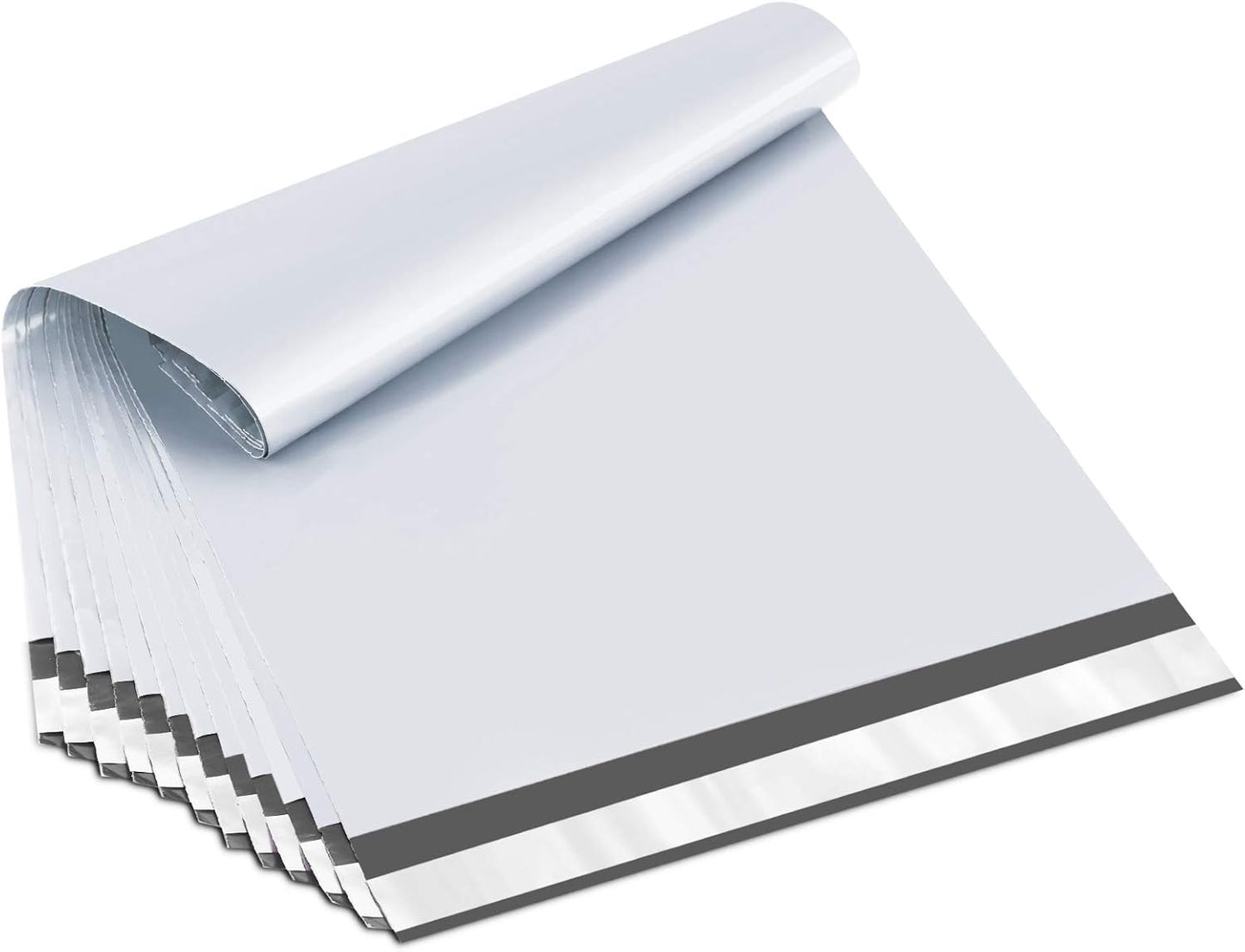 UCGOU Poly Mailers - Strong 12x15.5 Inch White Shipping Bags | 100 Pack Self-Sealing, Waterproof & Tear-Proof
