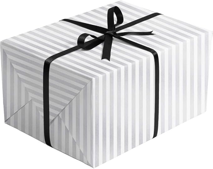 Jillson Roberts Bulk Gift Wrapping Paper, Two-Sided Pearl Dot & Stripe, 1/4 Ream 208 feet x 24 inches