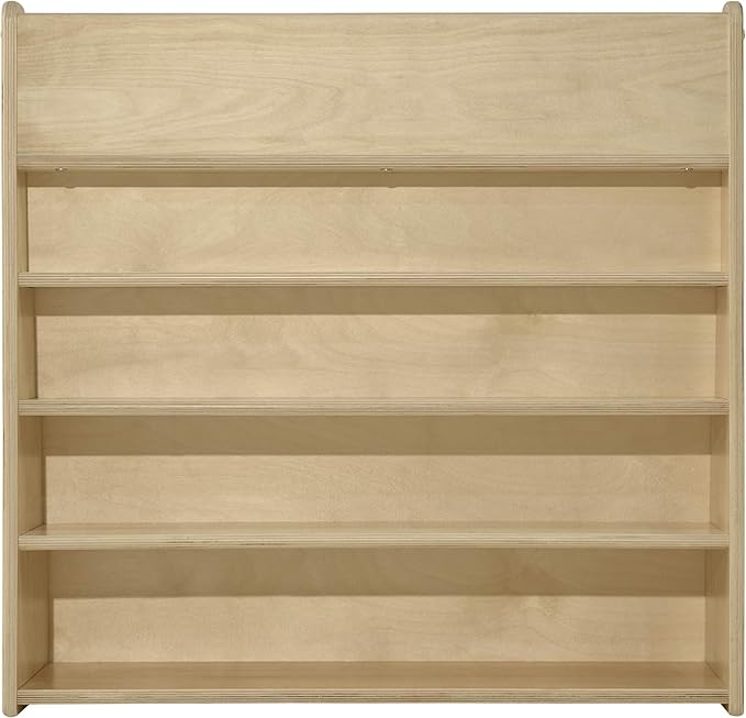 Contender Book Display for Daycare, Classroom, Preschool, Kids Single-Side Bookcase Stand, 5 Shelf Book Display with Rear Storage, 30-inch Width, Ready-to-Assemble, Made in USA