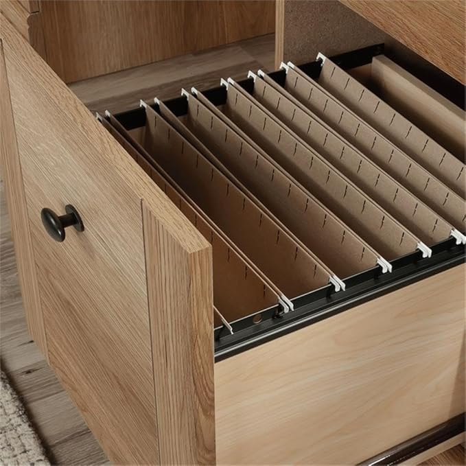 Sauder Miscellaneous Office Computer Desk with Drawers, Timber Oak Finish