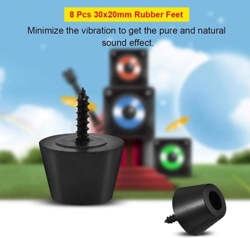 ASHATA Anti-Vibration Rubber Feet Pads - 8 Pcs 30x20mm for Speakers & Amplifiers | Includes Screws