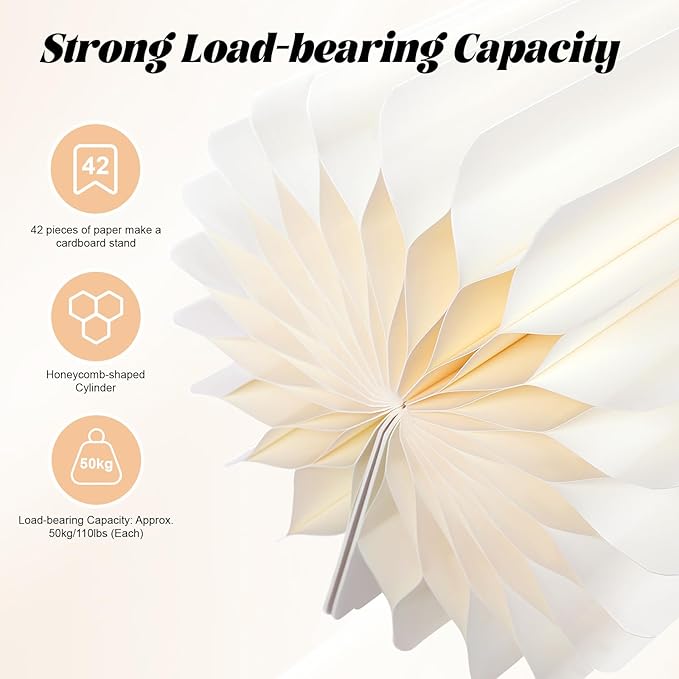 ZHISHUAI- 5 Pack Wedding Centerpieces Cardboard Vases, 20-100cm Cardboard Flowers Stand, for Wedding Aisle Decors, Wedding Receptions, Event Centerpieces