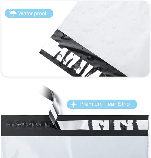 Fuxury Poly Mailers - Large 19x24” | 50 Pack Waterproof Shipping Envelopes with Strong Adhesive