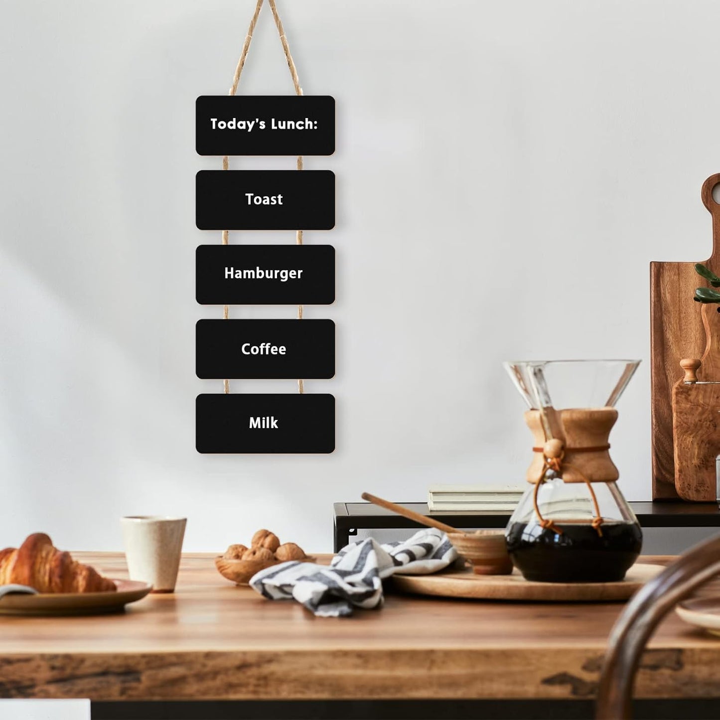 Skiennix Double-Sided Hanging Chalkboard Sign - Rustic Wooden Erasable Message Board | Perfect for Weddings, Bars, and Kitchens