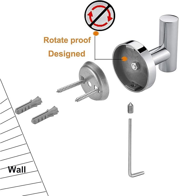 Nolimas Towel Coat Hook Polished Chrome SUS304 Stainless Steel Bathroom Clothes Cabinet Closet Sponges Robe Hook Wall Mounted Round Kitchen Heavy Duty Door Hanger 2 Packs