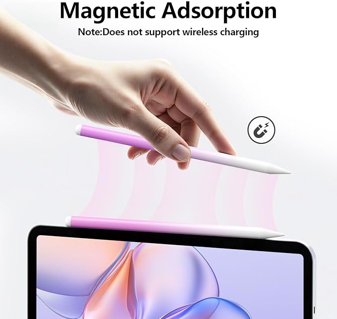 Stylus Pen for iPad 6th-11th Generation-2X Fast Charge Active Pencil Compatible with 2018-2025 Apple iPad Pro 11"/12.9"/M4, iPad Air 3/4/5/M2/M3,iPad mini 5/6 Gen-Gradient White Pink