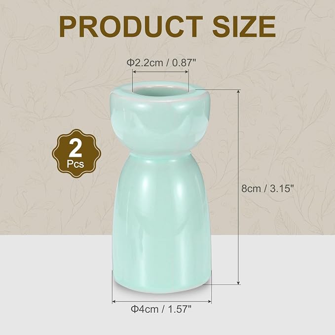 uxcell 2 Pack Candlestick Holder Bright Light Blue Ceramic Taper Candle Holder Candle Stand Holders Modern Style Decoration for Centerpiece Tabletops Anniversary