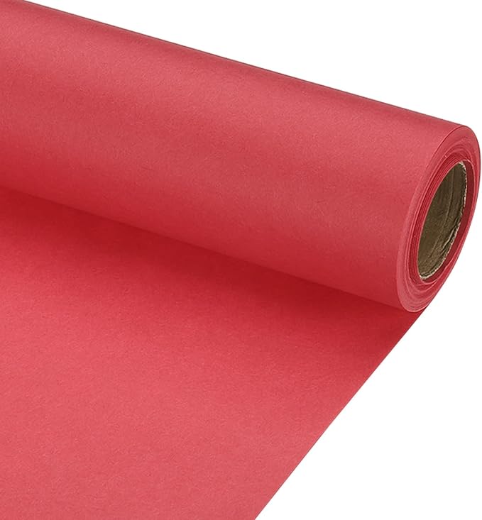 PATIKIL Wrapping Paper, 20" x 300"(25') 70 GSM Craft Paper Roll Kraft Packing Paper for Poster Bulletin Board, Gift Wrapping, Red