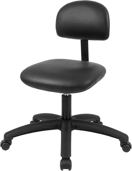Chair Master FSS Series Square seat Tall (17"-22") seat Height Chair. Vinyl-for Office, Garage, Desk, Shop, Computer, Doctor, Medical, Easy to Clean! NO Footring (Black, Low Table Height)