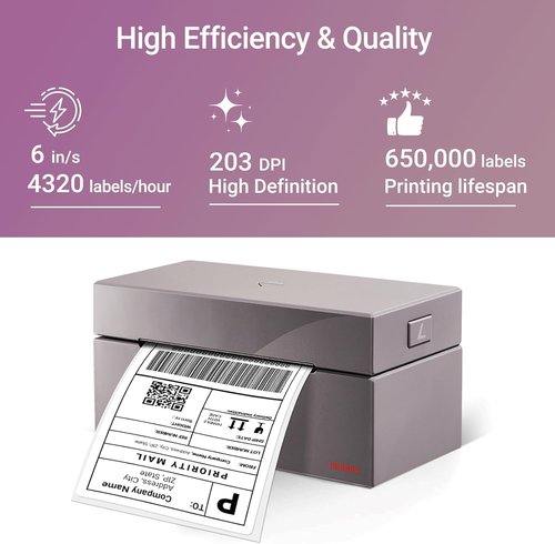 ORGBRO Z1 Thermal Shipping Label Printer - High-Speed 4x6 Sticker Maker for Small Business | USB Only