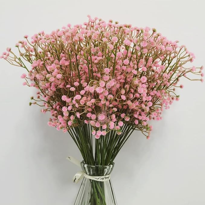 Bringsine Baby Breath Gypsophila Deco Pink Colour Artificial Flowers for Wedding 30 Pieces/lot