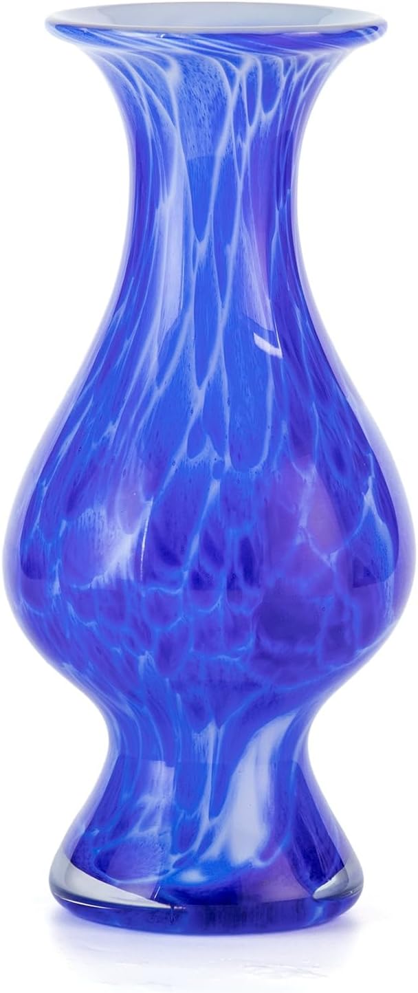 KAMMAK Colored Glass Vase, Beautiful Hand Blown Decorative Vase, Modern Art Vase for Flower Mantle Dining Table Centerpiece, Entryway Living Room Wedding Decoration, HR006
