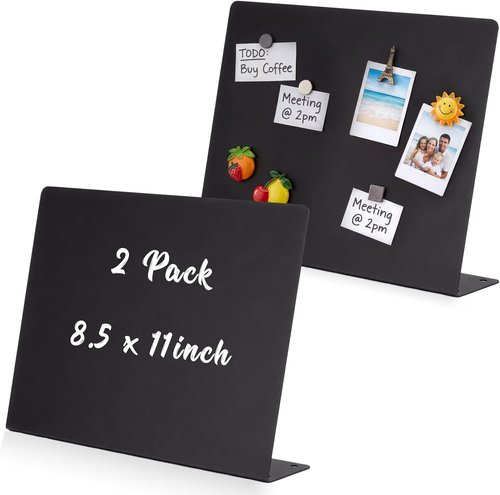 LEIFIDE Magnetic Bulletin Board Set - Wave-Shaped Black Display Boards for Home & Office | 8.5 x 11 Inch