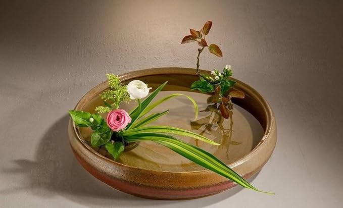 JapanBargain 2301, Flower Frog Japanese Ikebana Kenzan for Flower Arrangements Brass Floral Arranging Pin Needle Holder Sun and Moon Made in Japan, 3-3/4" x 2-1/4"