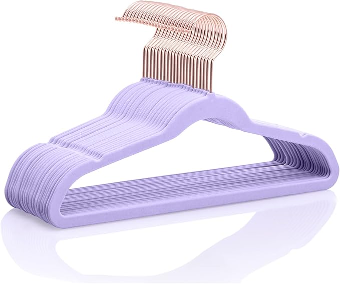 MIZGI Kids Velvet Hangers,Non-Slip Big Kids Hangers,14 Inch Hangers for Youth,Teen Clothes,Pack of 50