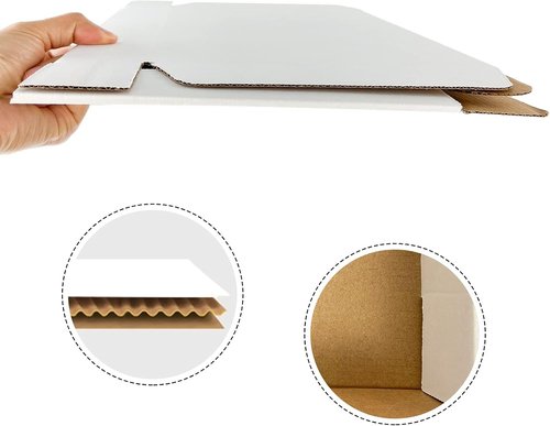 RLAVBL Shipping Boxes - 12x9x3 Inches White Corrugated Cardboard | Set of 20 Mailer Boxes for Small Business