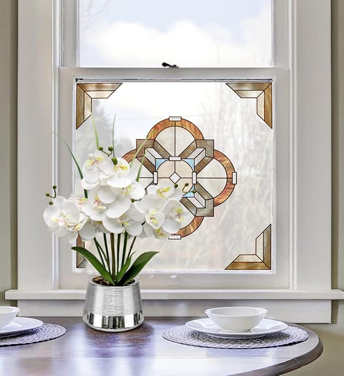 Oairse Artificial White Phalaenopsis Orchid Flower Arrangements Faux Orchid Flower in Silver Pot Orchid Centerpiece for Dining Room Table