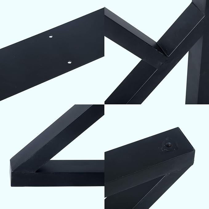 MBQQ 2 Pcs Furniture Legs Rustic Decory K Shape Table Legs,Heavy Duty Metal Desk Legs,Dining Table Legs,Industrial Modern, DIY Iron Bench Legs(H28”xW17.7”)