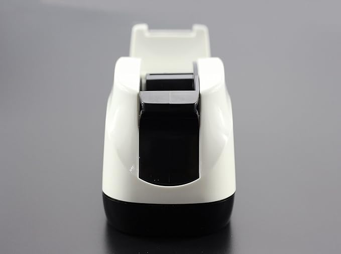 BeeChamp Heavy Base Nonskid Desk Tape Dispenser One-Hand Dispensing (White)