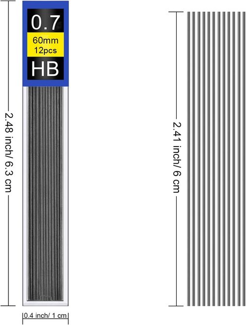 Morepack 240 Pieces HB 0.7 mm Mechanical Pencil Lead Refills - Break Resistant with Plastic Box