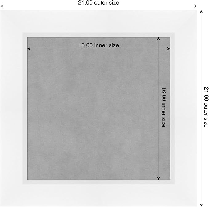 Amanti Art White Framed Magnetic Board 21x21 Small Vision Board for use with Magnets, 100% Metal Sheet to Display Items as Office Decor or for Home Organization in mudroom, Kitchen or Kids Room