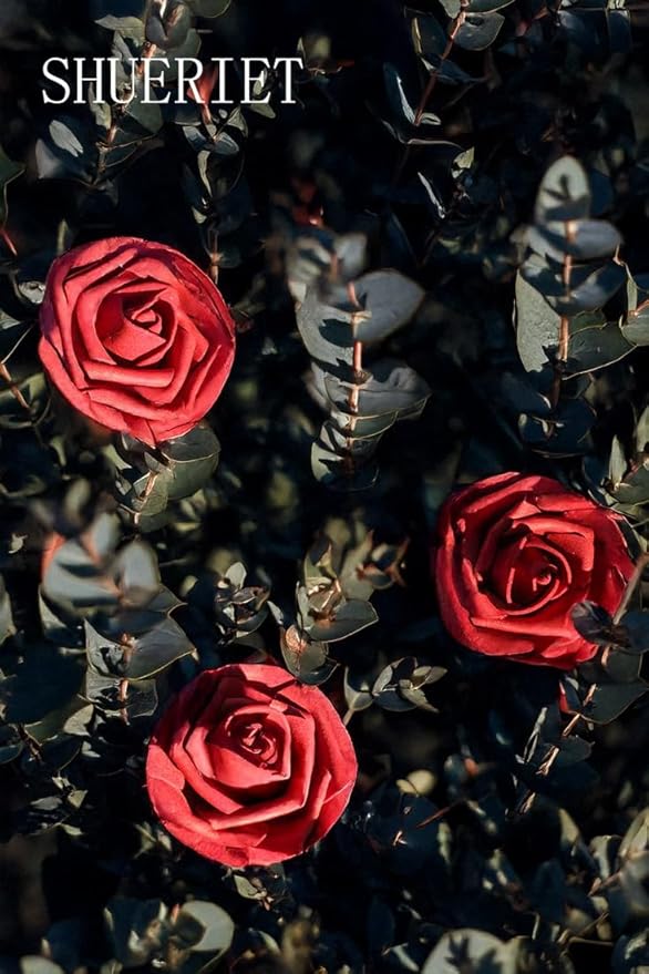 Dark Red Artificial Roses 25pcs, Real Looking Fake Foam Flowers with Stems for DIY Wedding Bouquets, Centerpieces, Valentine's Day, Christmas Tree Decoration