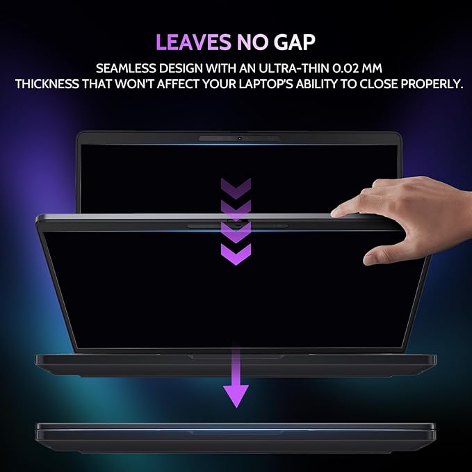 Peslv 360° 4 Way Laptop Privacy Screen for 14 Inch 16:9 Aspect Ratio Computer Monitor, Anti Glare Blue Light Spy Filter Private Cover, Bubble-Free Black Security Protector