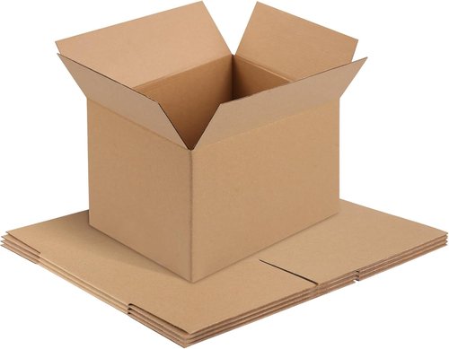 Brown Corrugated Cardboard Boxes - 4 PCS Small Shipping Boxes 4x4x4 Inches for Packing & Moving