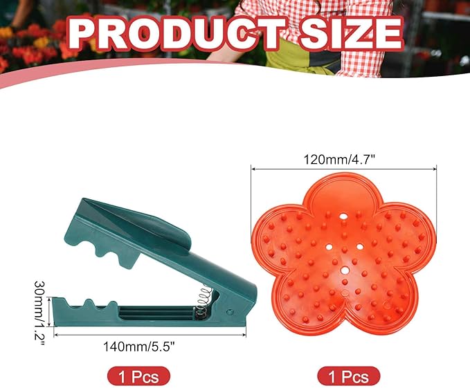 HARFINGTON 2pcs Rose Thorn Stripper Tool Set 5.5" 4.7" ABS Plastic PVC Flower Thorn Leaf Remover Flower Stem and Leaf Stripping for Gardening Home Florist, Dark Green,Orange